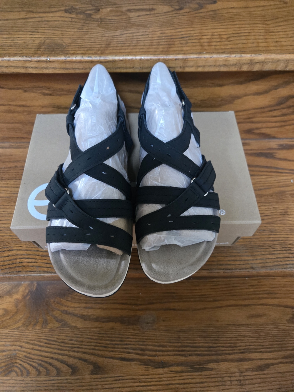 Black Strappy Comfort Sandals